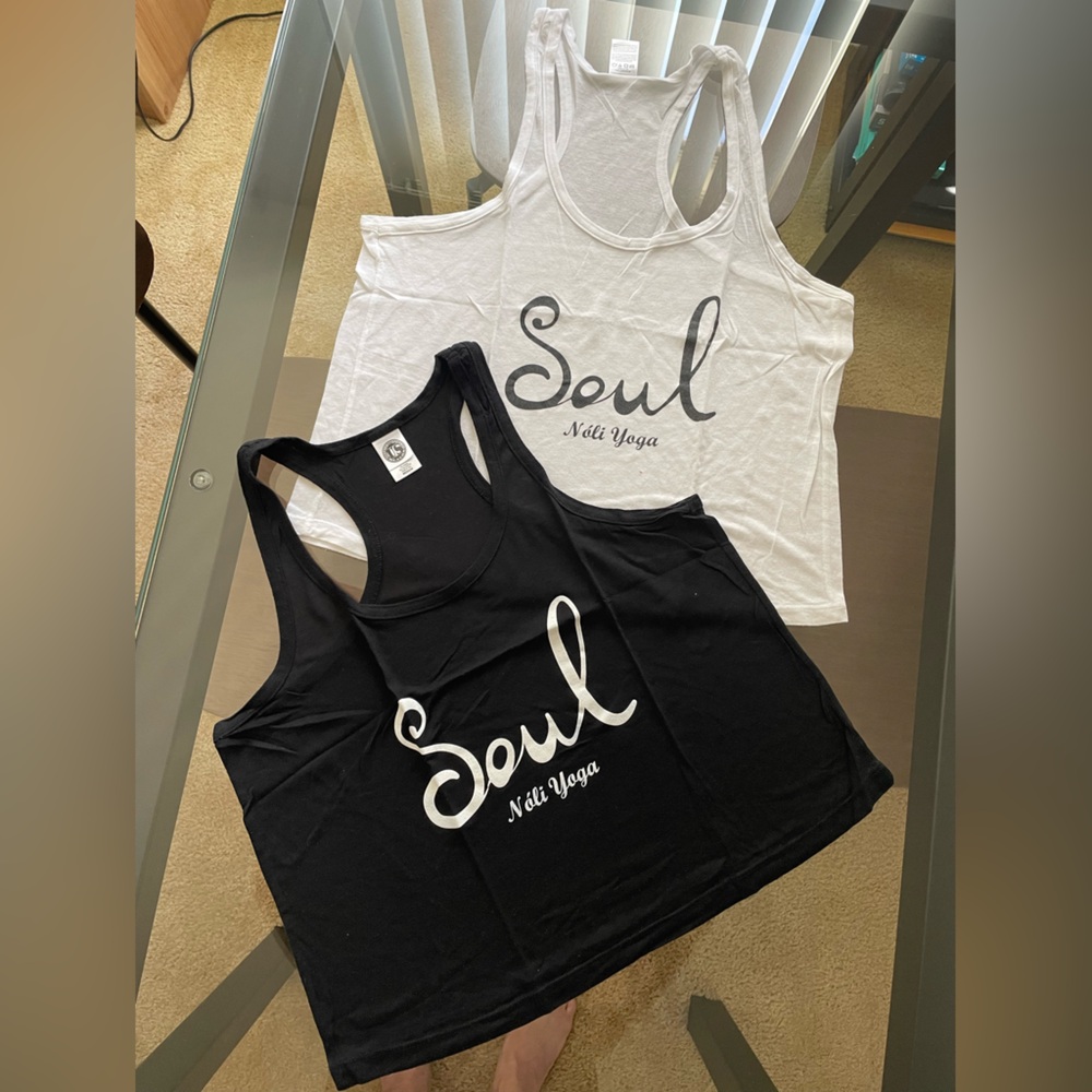 2 Noli Yoga Tanks. Women's Black and White Tank Tops